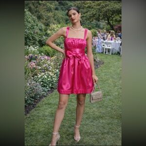 Anthropologie NWT Maeve Bow-Tie Satin Mini Dress Size 4.